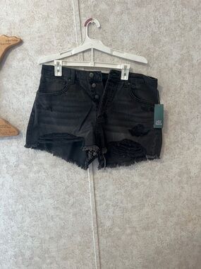 NWT Wild Fable Women’s Black Distressed Denim Shorts, Size 14